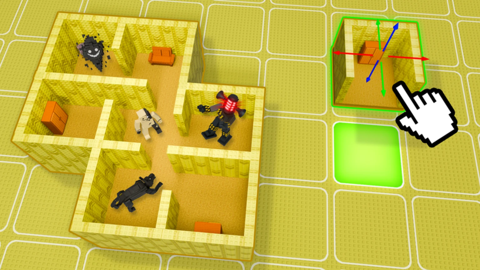 Official top-down Build Your Backrooms maze construction screen